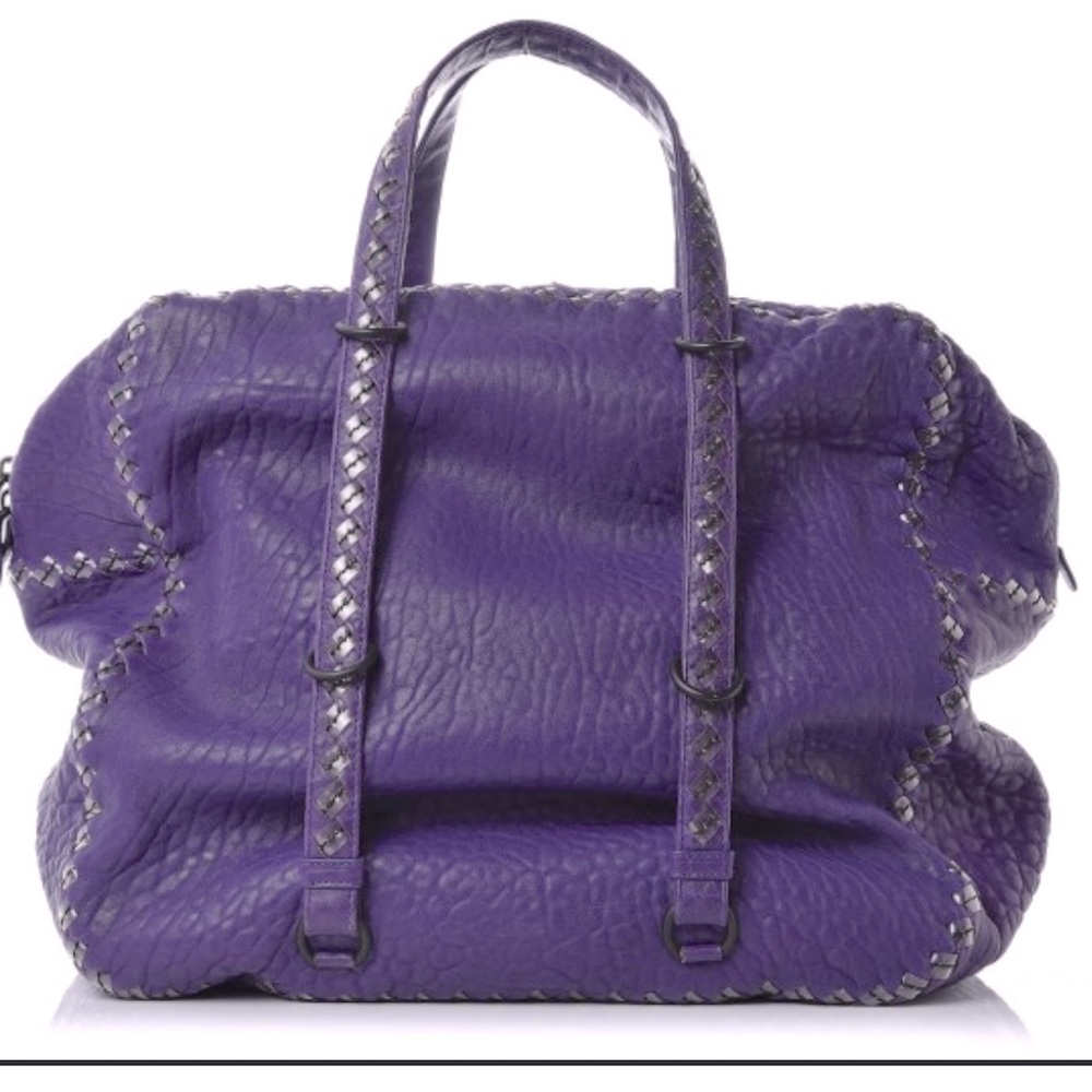 BOTTEGA VENETA Lambskin PVC Intrecciato Tote Purple. Large. Sold Out. RT $ 2590.